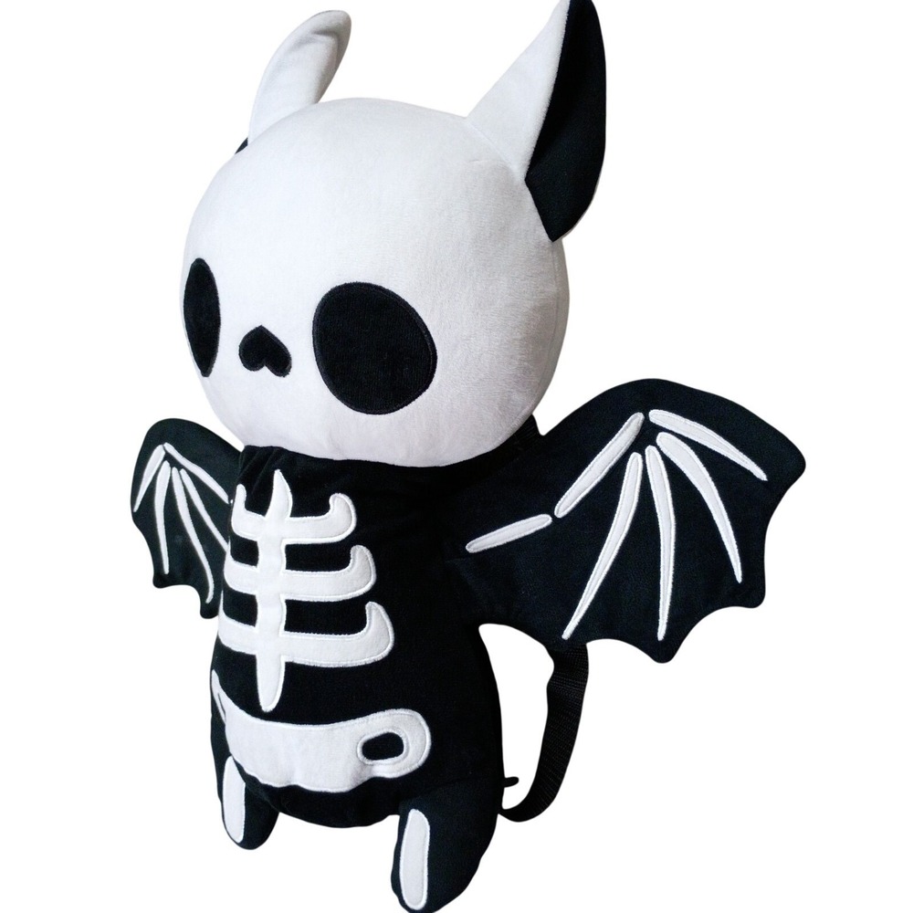 Sleepyville Critters Bat Skeleton Plush Mini Backpack Gothic Spooky Halloween - Picture 4 of 9